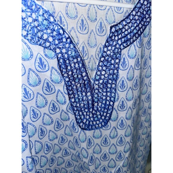 Willow Street Designs Indian Embroidered Tunic Dress Blue Sz M - Picture 2 of 9